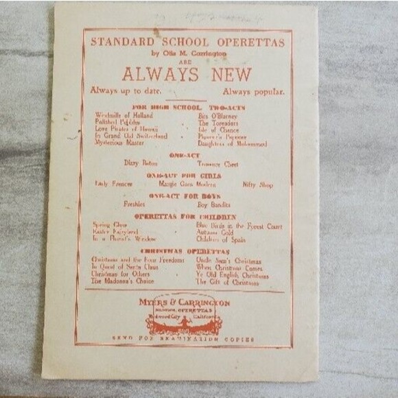 Christmas In Mexico Otis Carrington Sheet Music Vntg 1944 Good Neighbor Operetta - Picture 12 of 12